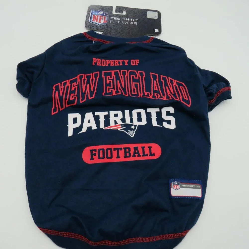 New England Patriots Pet Shirt Large NFL Dog Tee Football Licensed‎ Gear